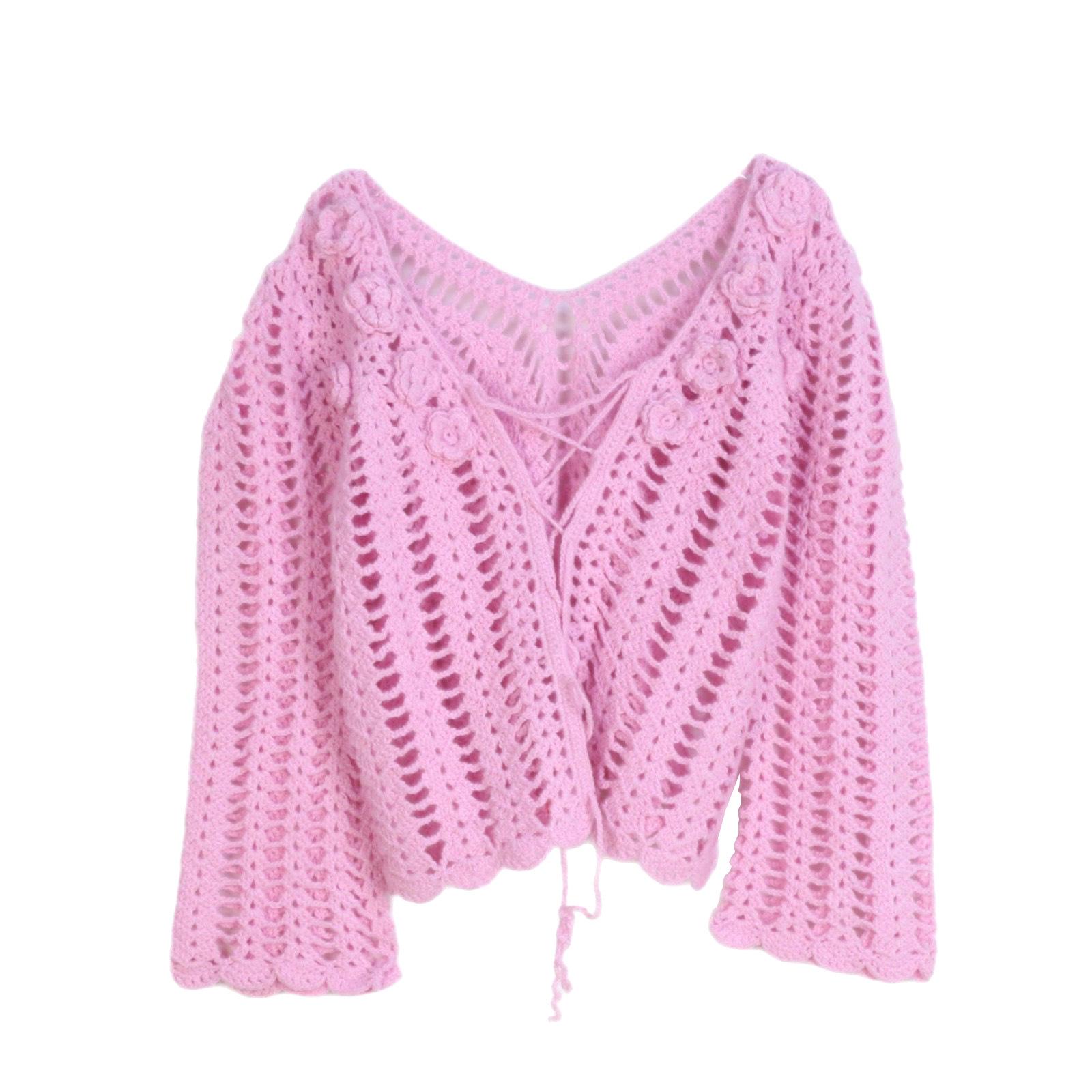 Chunky Knit V-Neck Crochet Sweater: Spring/Summer Long Sleeve Hollowed Pullover for Women Medium
Chunky Knit V-Neck Crochet Sweater: Spring/Summer Long Sleeve Hollowed Pullover for Women Medium