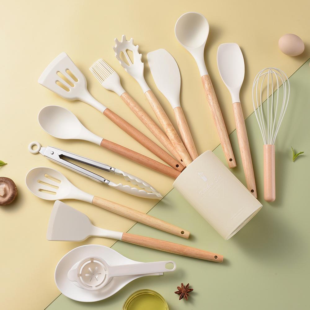 14Pcs Khaki Food Grade Silicone Kitchen Cookware Utensils Turner Spatula Soup Spoon Practical Cooking Tool Kitchenware Set белый
14Pcs Khaki Food Grade Silicone Kitchen Cookware Utensils Turner Spatula Soup Spoon Practical Cooking Tool Kitchenware Set белый