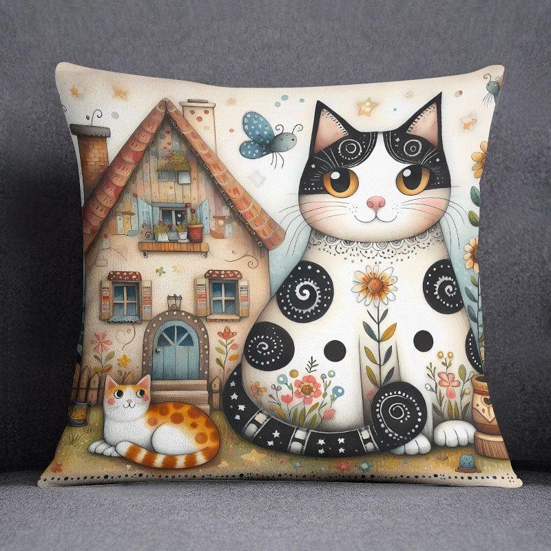 Мультяшный кот Ке разборка и стирка наволочки для офисной подушки, диванной подушки, квадратной наволочки для гостиной и спальни 40x40cm 16x16in
Мультяшный кот Ке разборка и стирка наволочки для офисной подушки, диванной подушки, квадратной наволочки для гостиной и спальни 40x40cm 16x16in