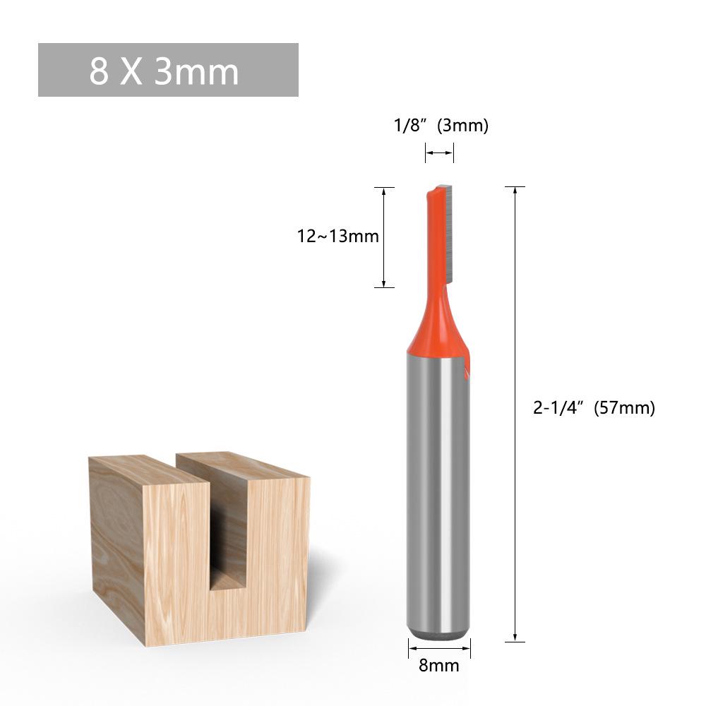 8-Piece Straight Router Bit Set - Metric Woodwork Trimming Bits
8-Piece Straight Router Bit Set - Metric Woodwork Trimming Bits