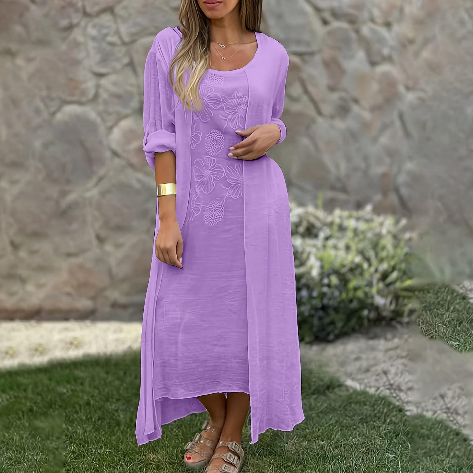 Ladies Casual Fashion Solid Color Fake Two-piece Embroidered Dress Loose Long Sleeved Dress L фіолетовий
Ladies Casual Fashion Solid Color Fake Two-piece Embroidered Dress Loose Long Sleeved Dress L фіолетовий