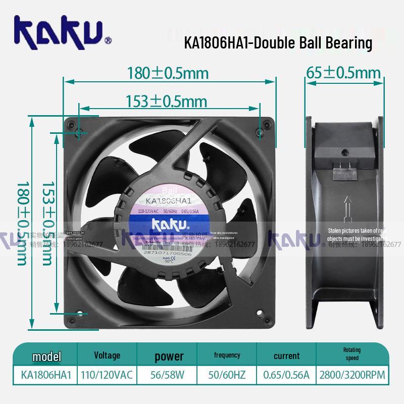 KA1806HA1 Axial Fan: 110-120V, Double Ball Bearing, Double Flange, Long-Life, Stable Performance
KA1806HA1 Axial Fan: 110-120V, Double Ball Bearing, Double Flange, Long-Life, Stable Performance