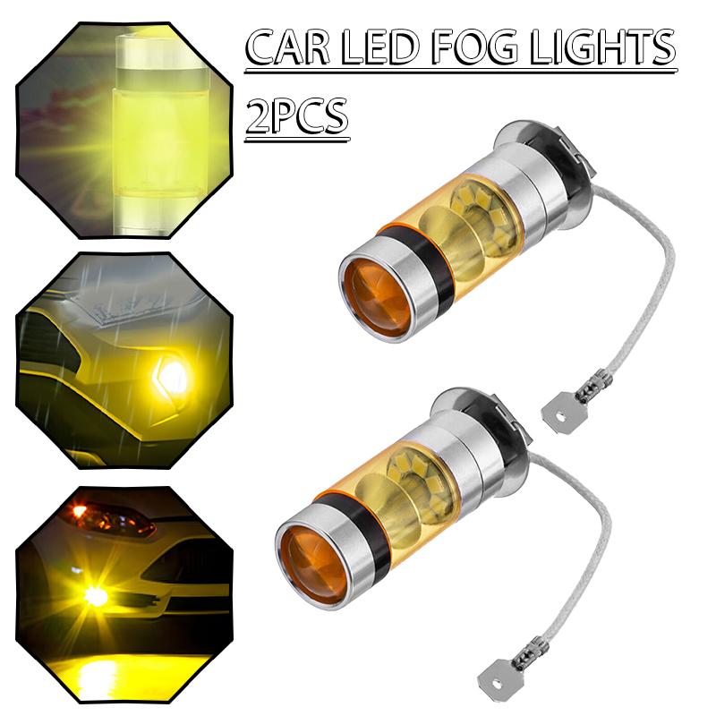 PDTO 2X H3 4300k Светодиодный светильник с высоким люменом Желтый Янтарный 100 Вт Светодиодный противотуманный фонарь Лампа дальнего света DRL