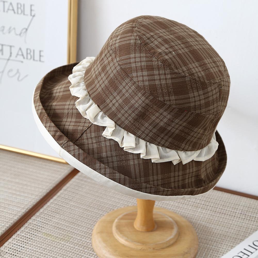 Japanese Retro Color Matching Bucket Hats Plaid Lace Design Caps Women Spring Summer Travel Sunscreen Versatile Literary Sun Hat кавовий
Japanese Retro Color Matching Bucket Hats Plaid Lace Design Caps Women Spring Summer Travel Sunscreen Versatile Literary Sun Hat кавовий