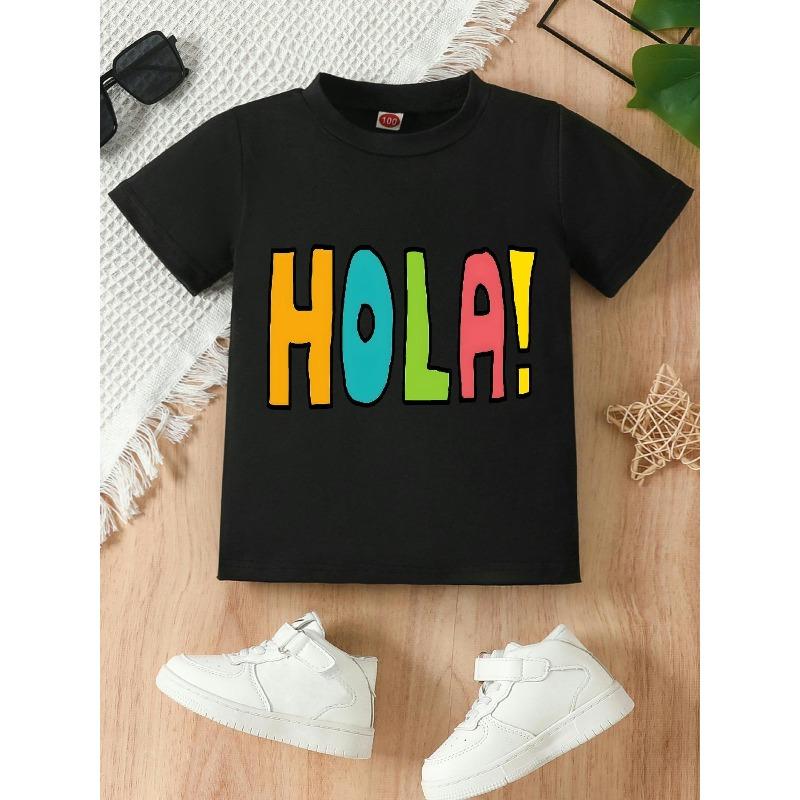 European sizes Hola! Colorful English Printed Pattern. Short-Sleeve Crew Neck T-Shirt, Available in Black And White, Standard Fit 98cm чёрный
European sizes Hola! Colorful English Printed Pattern. Short-Sleeve Crew Neck T-Shirt, Available in Black And White, Standard Fit 98cm чёрный