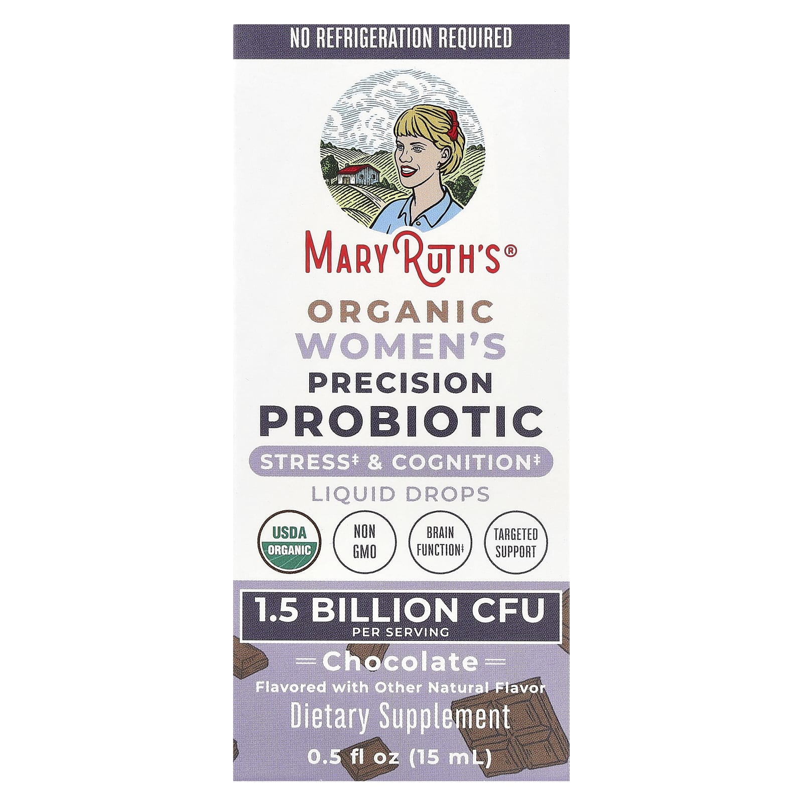 MaryRuth s, Organic Women s Precision Probiotic, Liquid Drops, Chocolate Flavor, 1.5 Billion CFU, 0.5 fl oz (15 ml)
MaryRuth s, Organic Women s Precision Probiotic, Liquid Drops, Chocolate Flavor, 1.5 Billion CFU, 0.5 fl oz (15 ml)