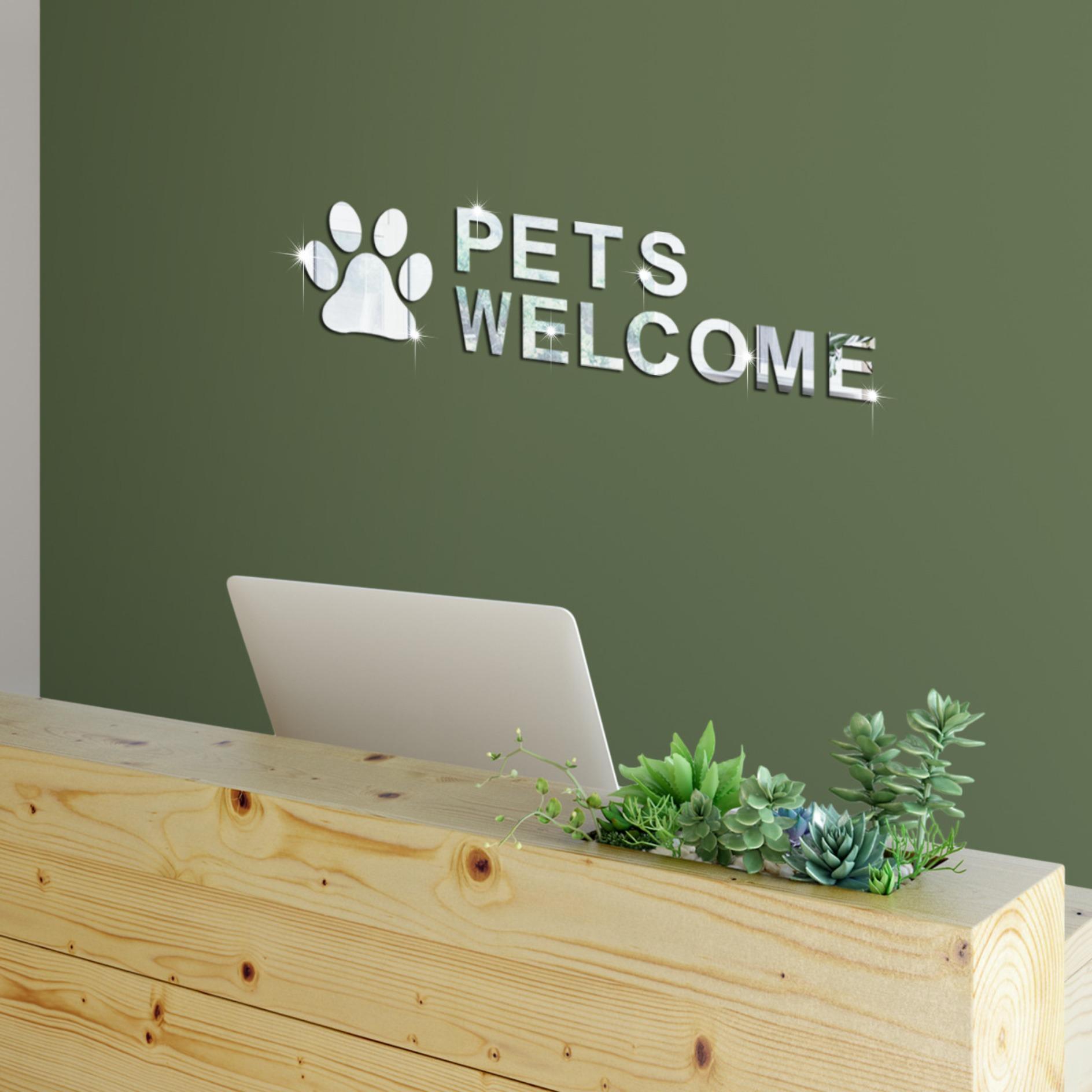 Welcome Pets Mirror Decoration Acrylic Wall Sticker Pet Shop Creative Sticker Door Layout Window Props
Welcome Pets Mirror Decoration Acrylic Wall Sticker Pet Shop Creative Sticker Door Layout Window Props