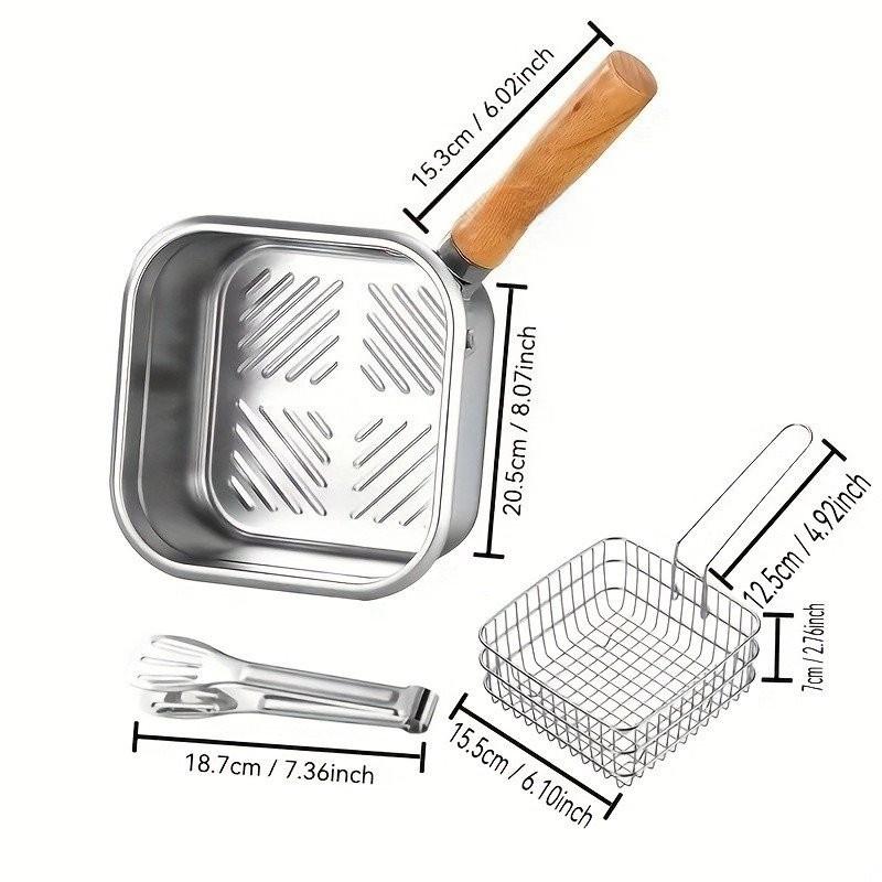 Large Capacity Modern Kitchenware Portable Tempura Pasta and Soups Cooking Utensil Stainless Steel Square Fryer
Large Capacity Modern Kitchenware Portable Tempura Pasta and Soups Cooking Utensil Stainless Steel Square Fryer