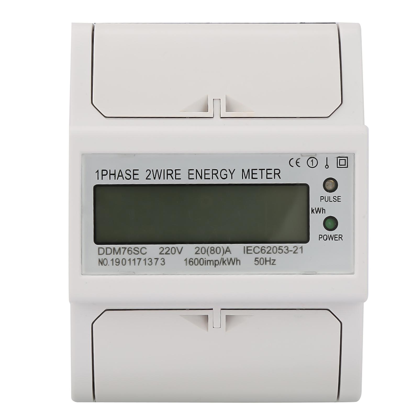 Single Phase 4P LCD Din Rail Electricity Power Consumption Wattmeter Energy Mete DDM76SC 2080A
Single Phase 4P LCD Din Rail Electricity Power Consumption Wattmeter Energy Mete DDM76SC 2080A