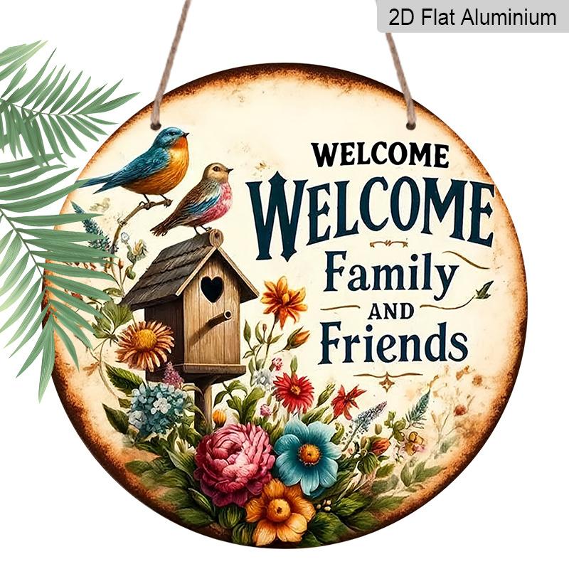 2D Flat, 1pc Round Aluminum Welcome Family and Friends Sign, Vintage Birdhouse & Floral Metal Plaque, Waterproof & Rustproof, Perfect for Front 7.87×7.87inch
2D Flat, 1pc Round Aluminum Welcome Family and Friends Sign, Vintage Birdhouse & Floral Metal Plaque, Waterproof & Rustproof, Perfect for Front 7.87×7.87inch