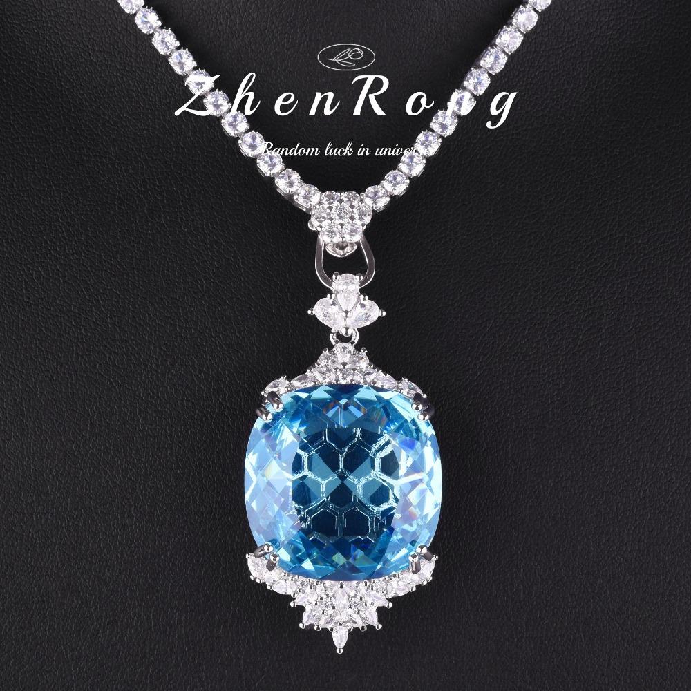 Exaggerated London Blue Pendant Necklace with Fancy Fanta Diamond Elegant Statement Jewelry for Women
Exaggerated London Blue Pendant Necklace with Fancy Fanta Diamond Elegant Statement Jewelry for Women