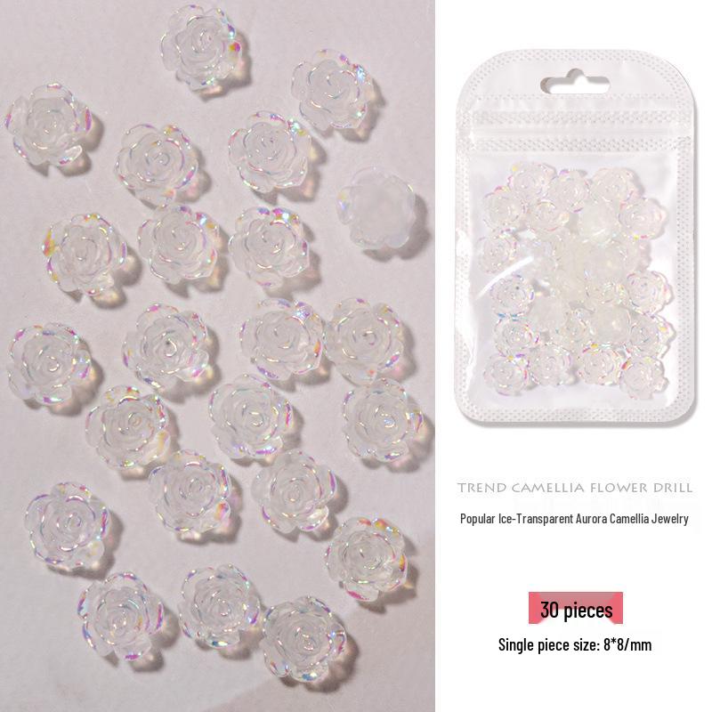 Popular Rose Pearl Aurora Petal Camellia Resin Nail Art Decoration
Popular Rose Pearl Aurora Petal Camellia Resin Nail Art Decoration