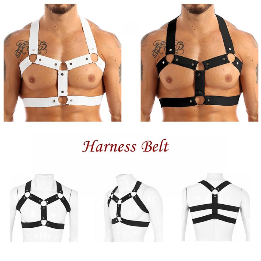 Мужской сильный эластичный нейлоновый плечо Тело Грудь Мышечные ремни Ремень Причудливый костюм Ремень