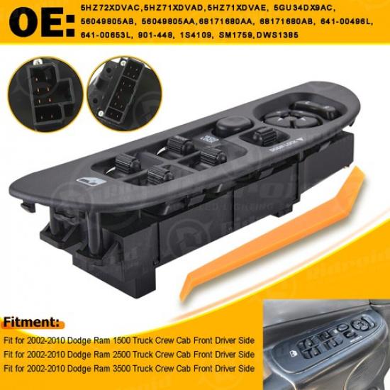 Driver Side Master Control Window Switch for 2002-2010 Dodge Ram 1500 2500 3500
Driver Side Master Control Window Switch for 2002-2010 Dodge Ram 1500 2500 3500