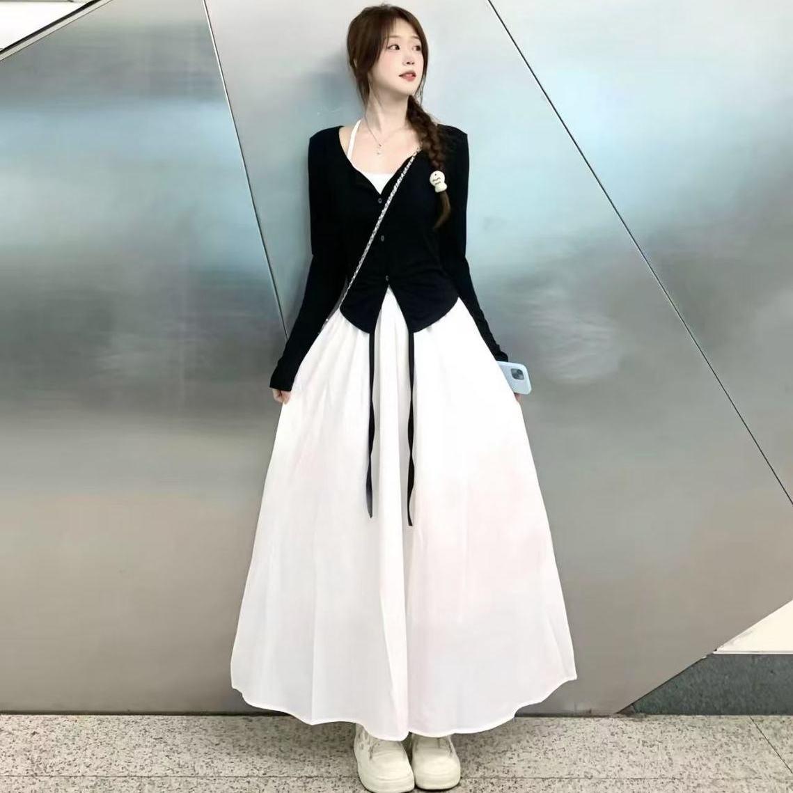 2026 Summer Korean Style Elegant Cardigan & White Camisole Long Skirt Set S (Recommended 80-95 lbs)
2026 Summer Korean Style Elegant Cardigan & White Camisole Long Skirt Set S (Recommended 80-95 lbs)