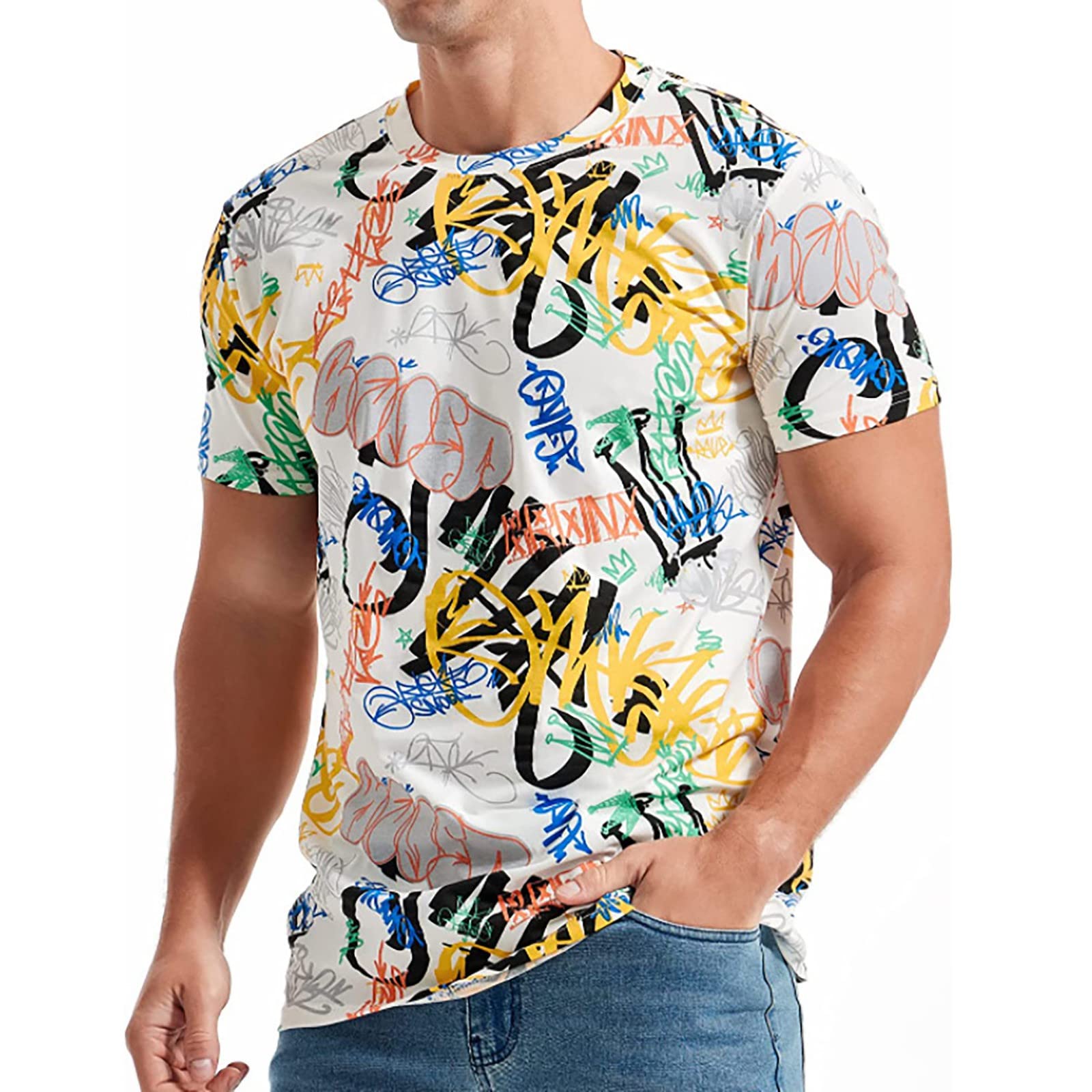 Summer Round Neck 3D Graffiti Print Top Fashionable Casual Short Sleeved Men s T-shirts XS
Summer Round Neck 3D Graffiti Print Top Fashionable Casual Short Sleeved Men s T-shirts XS
