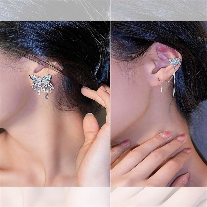 Zircon butterfly fringed earrings exquisite temperament versatile stud earrings niche fashion high sense earrings women
Zircon butterfly fringed earrings exquisite temperament versatile stud earrings niche fashion high sense earrings women