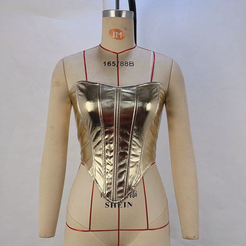 European and American Women s New Fashion 2025 Summer Metallic Color Waist-Cinching Top Sexy Base Shirt Tube Top Tank Top Gold S
European and American Women s New Fashion 2025 Summer Metallic Color Waist-Cinching Top Sexy Base Shirt Tube Top Tank Top Gold S