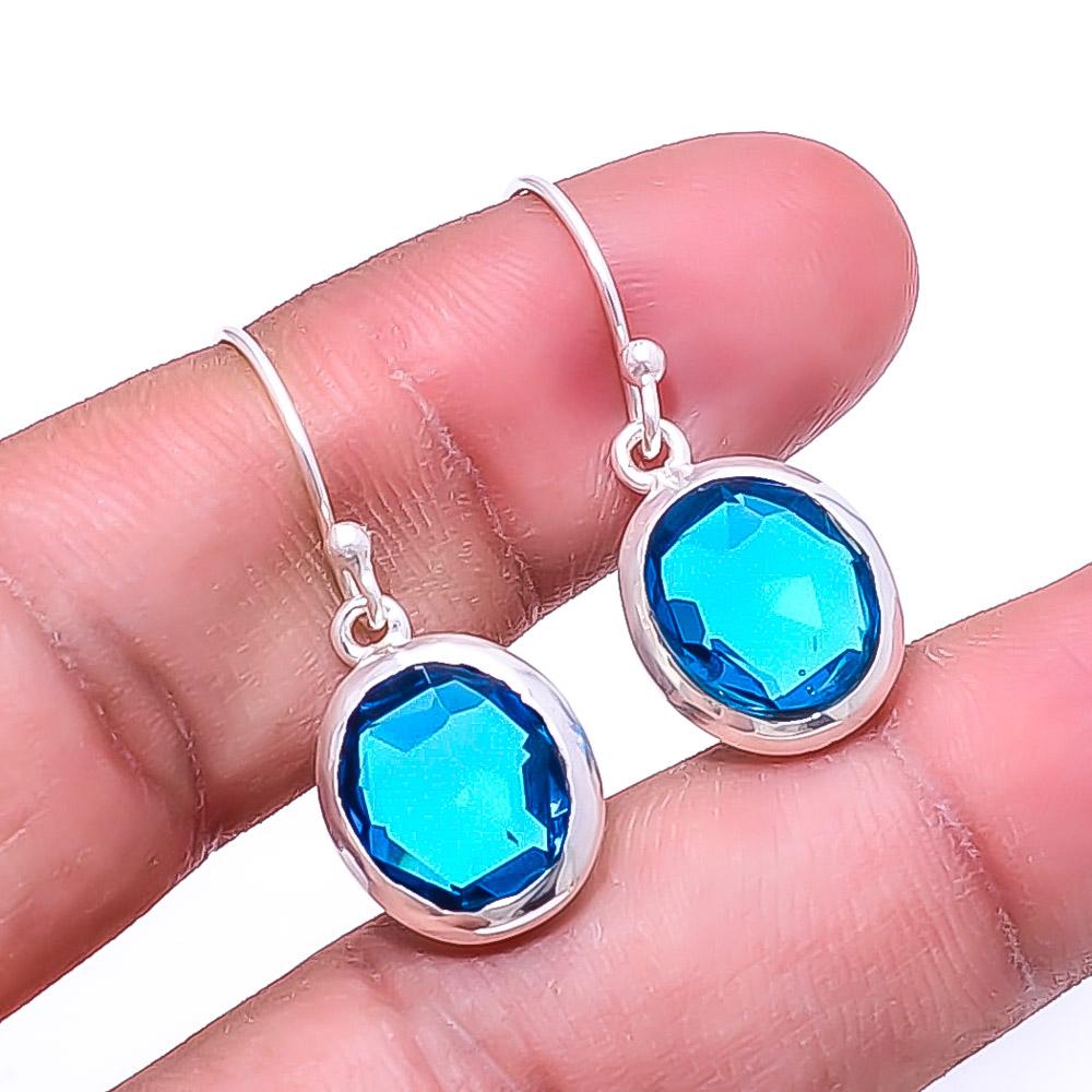 Teal Tourmaline -Brazil 925 Sterling Silver Earring 1.17 E91 
Teal Tourmaline -Brazil 925 Sterling Silver Earring 1.17 E91