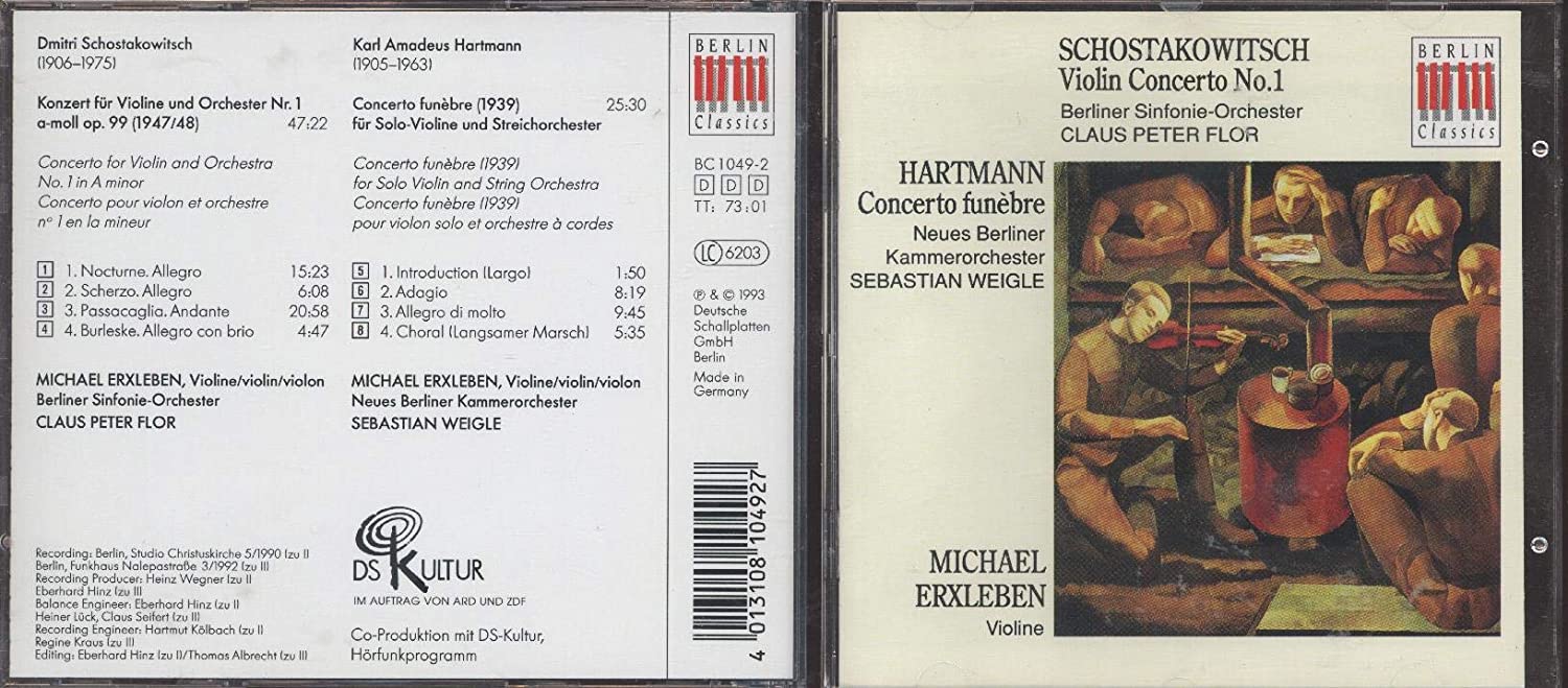 CD SCHOSTAKOWITSCH - Schostakowitsch - Violin Concerto N BC10492 Berlin Classics 1993 Czech Repu Classical Used
CD SCHOSTAKOWITSCH - Schostakowitsch - Violin Concerto N BC10492 Berlin Classics 1993 Czech Repu Classical Used