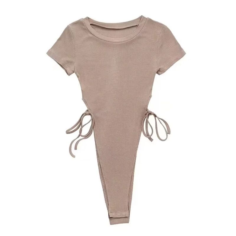 Pure Desire Style Sexy Silm round Neck One-Piece Women s T-shirt Side Hollow High Waist Strap High Fork Crotch One-Piece Tops Deep Khaki S
Pure Desire Style Sexy Silm round Neck One-Piece Women s T-shirt Side Hollow High Waist Strap High Fork Crotch One-Piece Tops Deep Khaki S