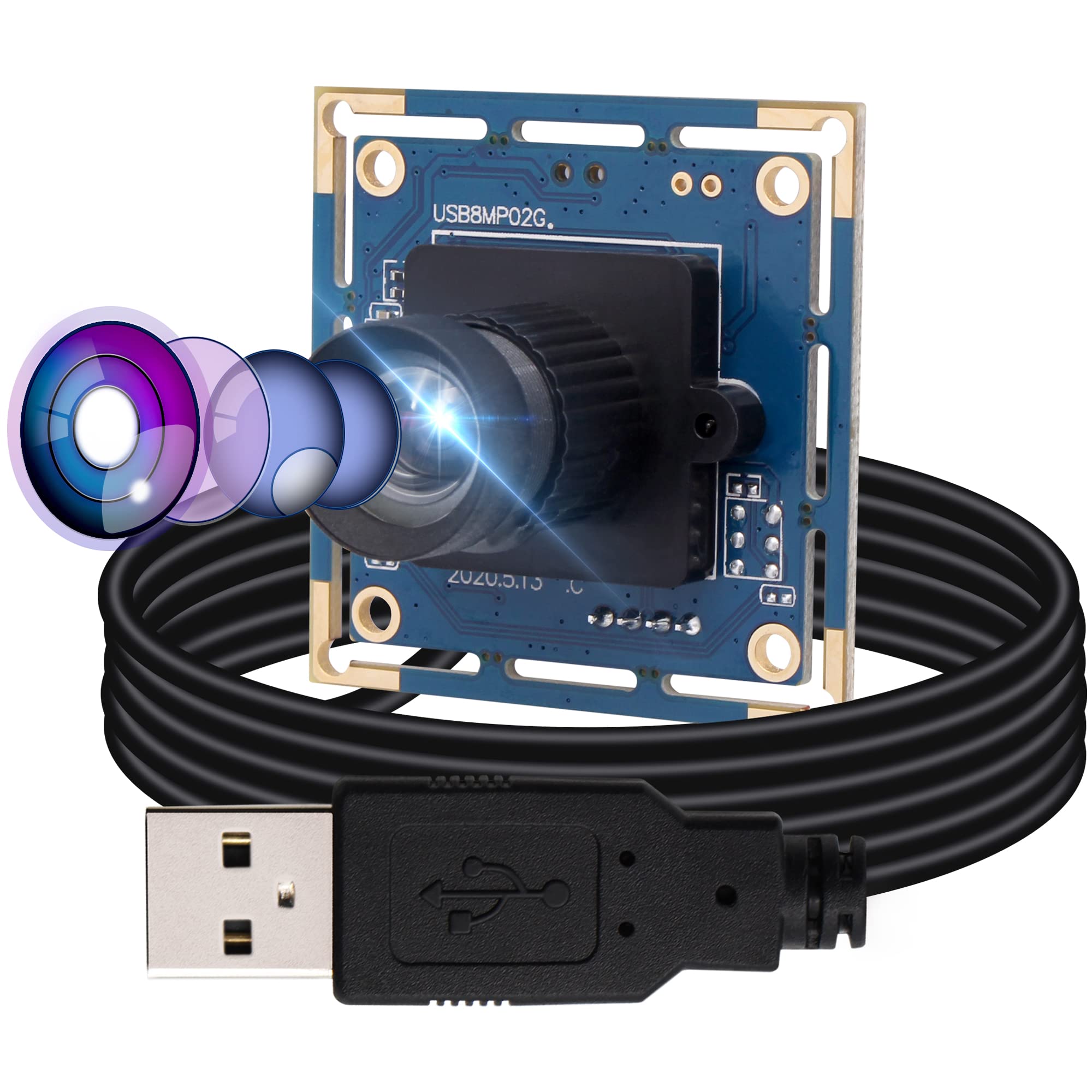 ELP 8-мегапіксельна USB-камера Модуль веб-камери Широкий кут 75 градусів Full HD Високошвидкісний 2448P 15 кадрів/с Веб-камера HD спостереження Банкомат Навчальна система Веб-камера синій
ELP 8-мегапіксельна USB-камера Модуль веб-камери Широкий кут 75 градусів Full HD Високошвидкісний 2448P 15 кадрів/с Веб-камера HD спостереження Банкомат Навчальна система Веб-камера синій