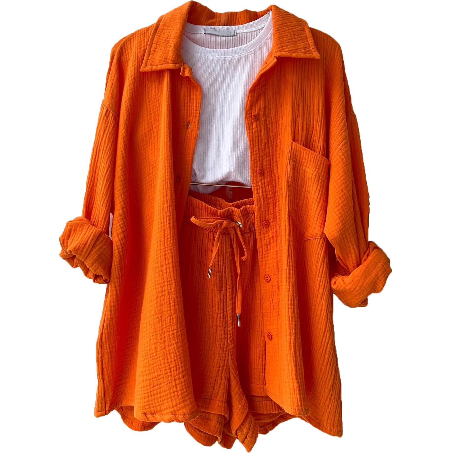 2026 Spring Women s Wrinkled Fabric Lapel Shirt & Drawstring Shorts Two-Piece Set Medium помаранчевий
2026 Spring Women s Wrinkled Fabric Lapel Shirt & Drawstring Shorts Two-Piece Set Medium помаранчевий
