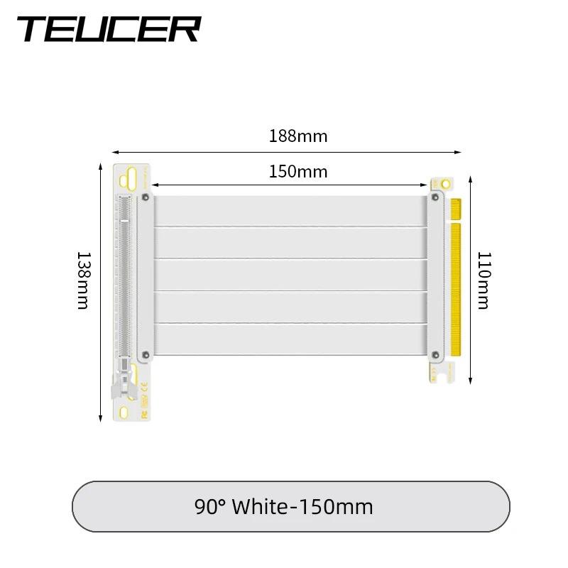 TEUCER PCI-E 4.0 X16 Riser Cable Graphics Card Extension Cord 150mm/200mm Shielded Flexible 90° Mounting GPU Extension Cord PCI-E 3.0
TEUCER PCI-E 4.0 X16 Riser Cable Graphics Card Extension Cord 150mm/200mm Shielded Flexible 90° Mounting GPU Extension Cord PCI-E 3.0
