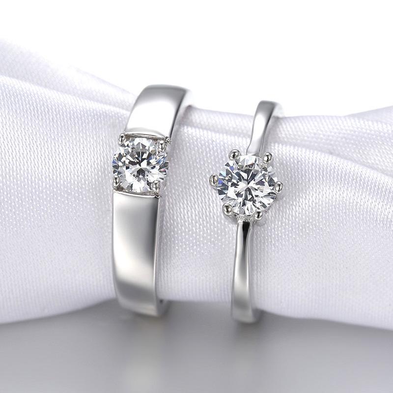 Adjustable Zircon Couple Rings - European & American Style, Korean Design with Six-Prong & Four-Prong Options Adjustable Opening
Adjustable Zircon Couple Rings - European & American Style, Korean Design with Six-Prong & Four-Prong Options Adjustable Opening