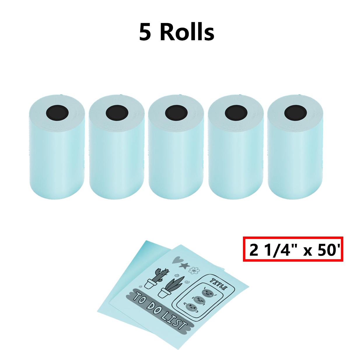 2 1/4 x 50 Кольоровий термопапір, 57 мм Папір для чеків, Без БФА Підходить для всіх 57/58 мм Міні термо POS принтерів, Термінали Square, Машини для кредитних карток 5Rolls-Blue колір морської хвилі
2 1/4 x 50 Кольоровий термопапір, 57 мм Папір для чеків, Без БФА Підходить для всіх 57/58 мм Міні термо POS принтерів, Термінали Square, Машини для кредитних карток 5Rolls-Blue колір морської хвилі