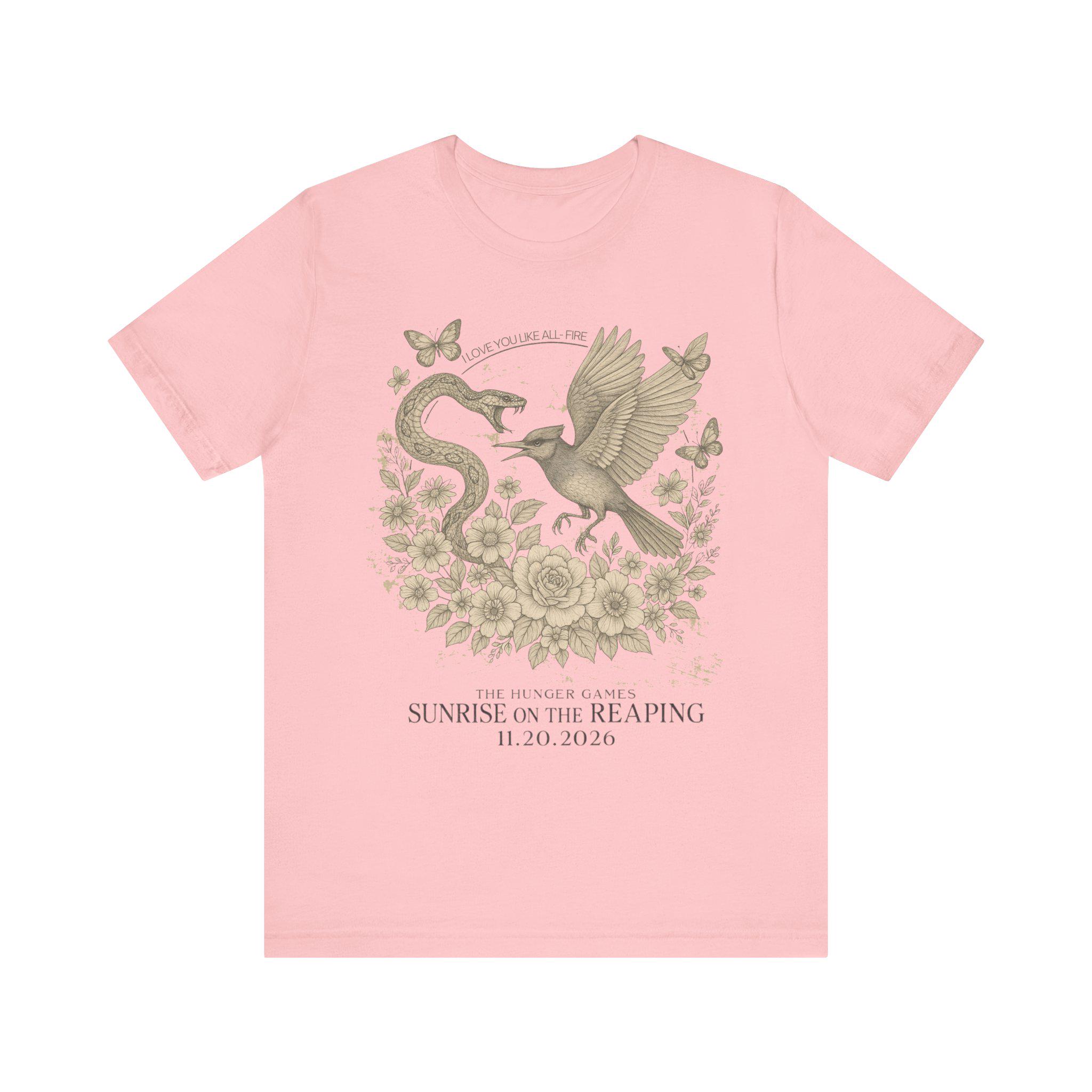 The Hunger Games Inspired Sunrise on The Reaping Tshirt 100 Cotton Floral Snake Bird Graphic Tee Movie Fans Tops 4XL
The Hunger Games Inspired Sunrise on The Reaping Tshirt 100 Cotton Floral Snake Bird Graphic Tee Movie Fans Tops 4XL