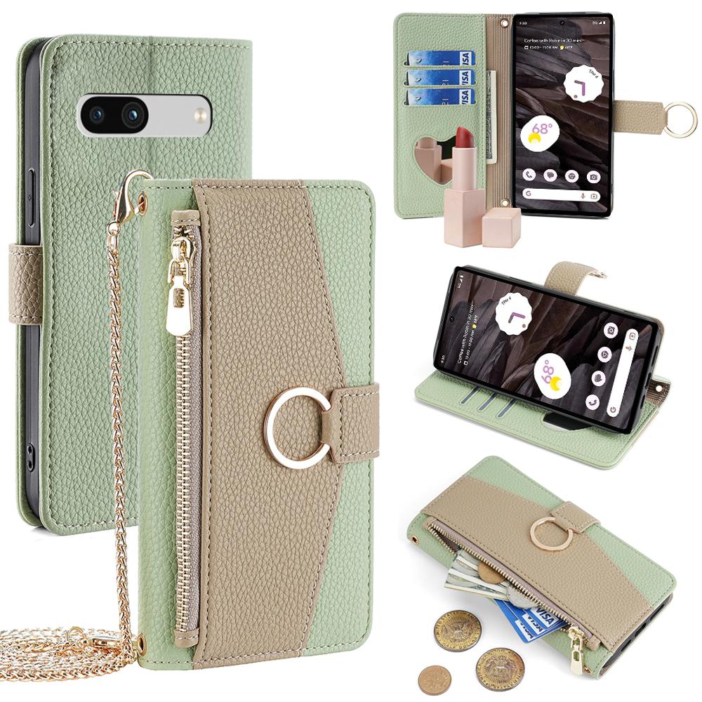 For Google Pixel 7a Cell Phone Cases Crossbody PU Leather Wallet Cover with Makeup Mirror Green
For Google Pixel 7a Cell Phone Cases Crossbody PU Leather Wallet Cover with Makeup Mirror Green