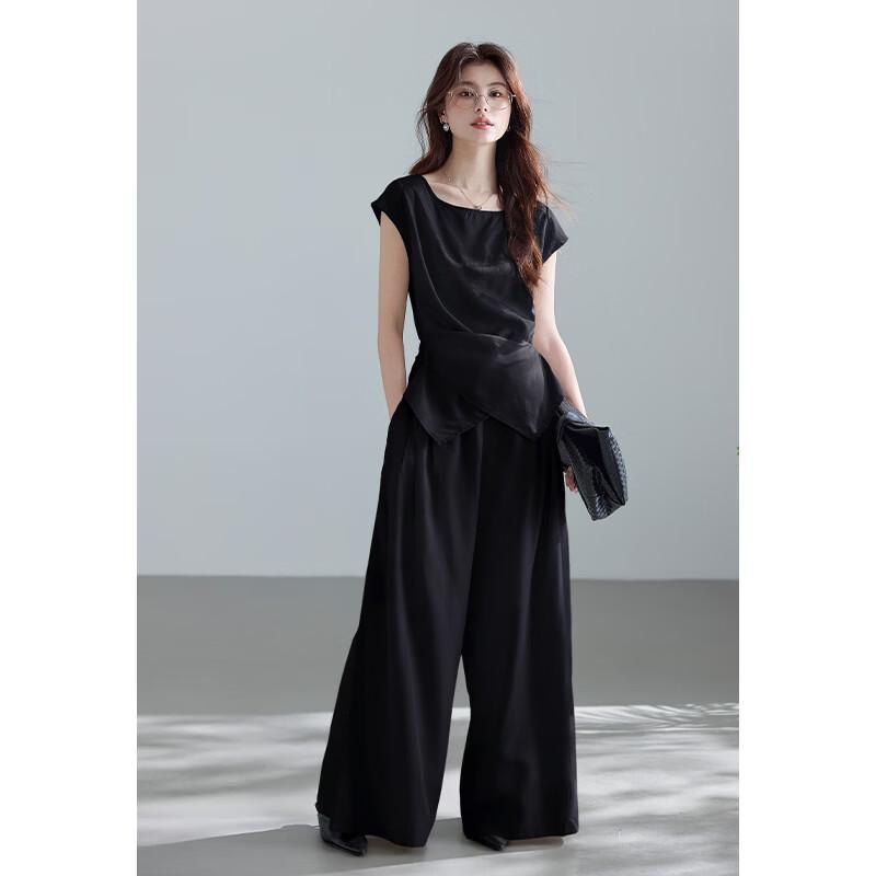 VICTORIA&VERA Short Sleeve Shirt & Wide Leg Pants Set L
VICTORIA&VERA Short Sleeve Shirt & Wide Leg Pants Set L