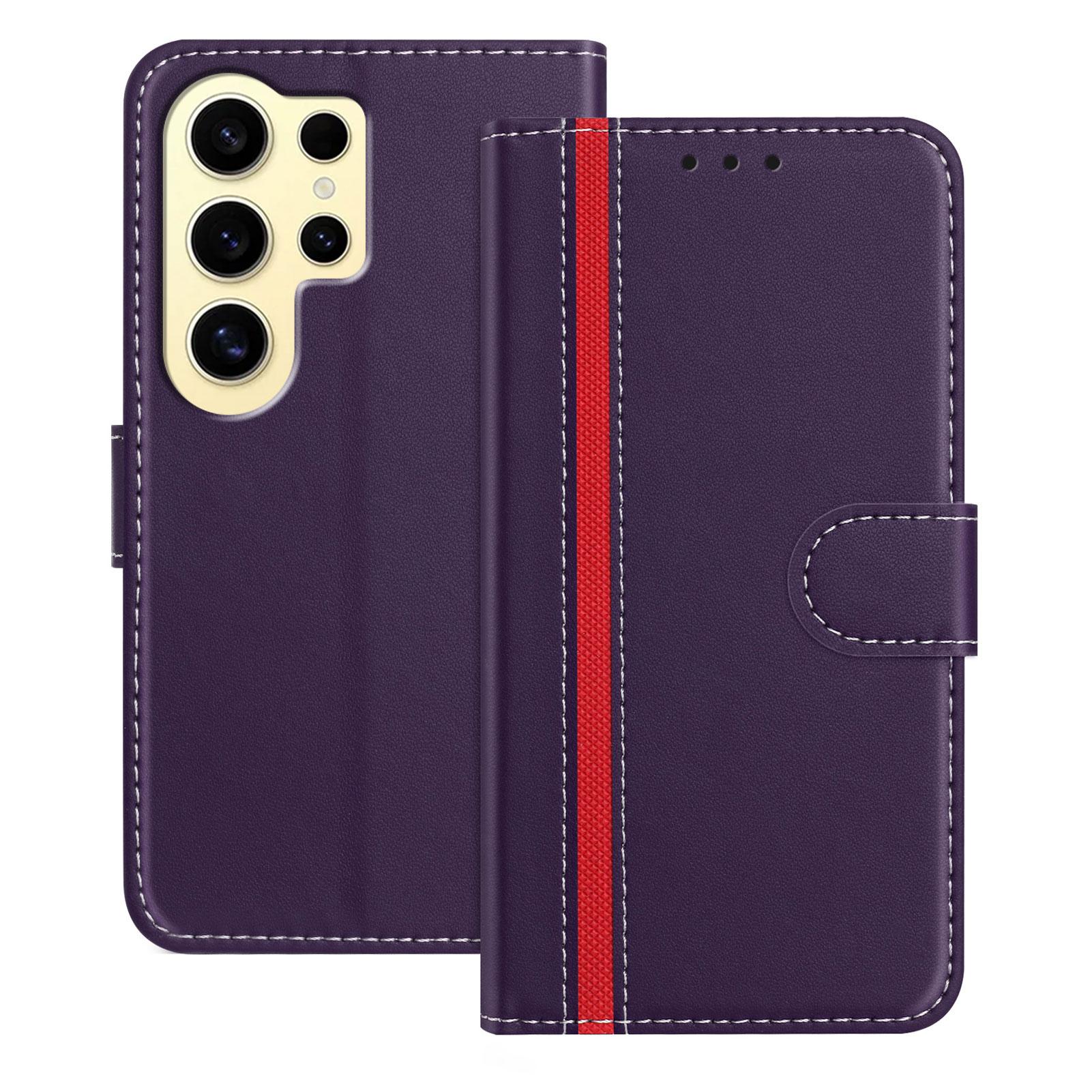 For Samsung Galaxy S24 Ultra Phone Cases Wallet Stand Color Splicing Leather Cover with Magnetic Clasp Purple
For Samsung Galaxy S24 Ultra Phone Cases Wallet Stand Color Splicing Leather Cover with Magnetic Clasp Purple