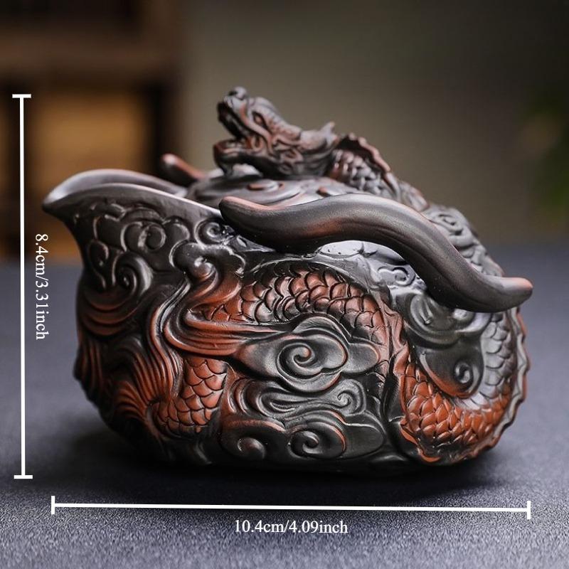 Purple Clay Handcrafted Relief-Carved Flying Dragon Hand-Grip Teapot Travel Tea Set One Teapot with Two Cups Kung Fu Tea Set
Purple Clay Handcrafted Relief-Carved Flying Dragon Hand-Grip Teapot Travel Tea Set One Teapot with Two Cups Kung Fu Tea Set