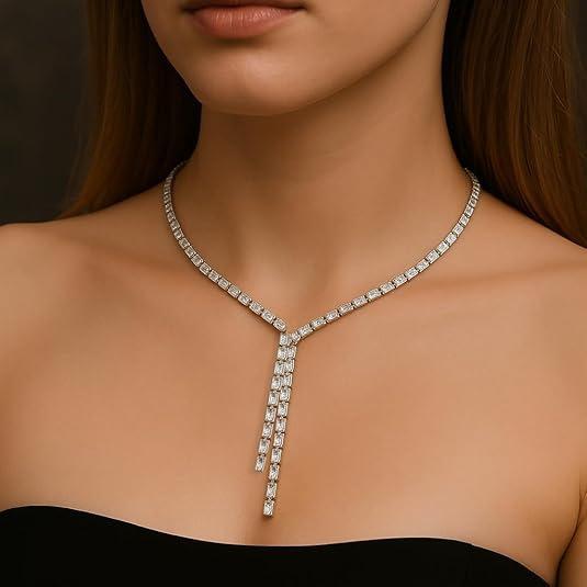Ins Style Solid Color Zircon Inlaid Gold Edge Necklace Women S Light Luxury Party Dance European And American Fashion Gypsy Collarbone Chain срібний
Ins Style Solid Color Zircon Inlaid Gold Edge Necklace Women S Light Luxury Party Dance European And American Fashion Gypsy Collarbone Chain срібний