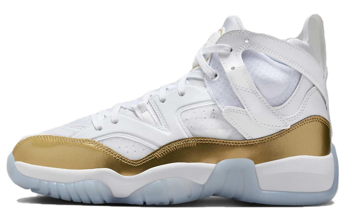 Jordan Jumpman Two Trey White Black Metallic Gold Ice Blue DR9631-107 38
Jordan Jumpman Two Trey White Black Metallic Gold Ice Blue DR9631-107 38