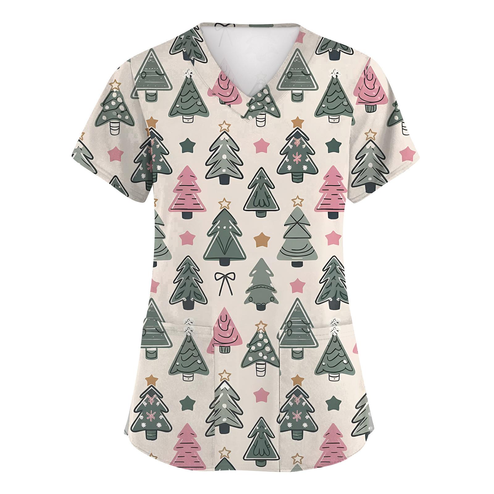 Женские модные топы с коротким рукавом, рождественским принтом, V-образным вырезом, карманом, рабочая одежда S розовый
Женские модные топы с коротким рукавом, рождественским принтом, V-образным вырезом, карманом, рабочая одежда S розовый