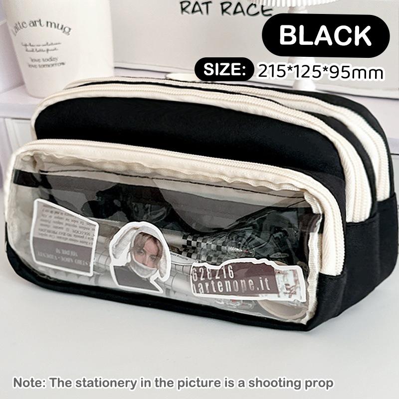 1PC Solid Color Pencil Case Korean Simplicity Transparent Pen Pouch Large Capacity Stationery Organizer Bag School Supplies чёрный
1PC Solid Color Pencil Case Korean Simplicity Transparent Pen Pouch Large Capacity Stationery Organizer Bag School Supplies чёрный