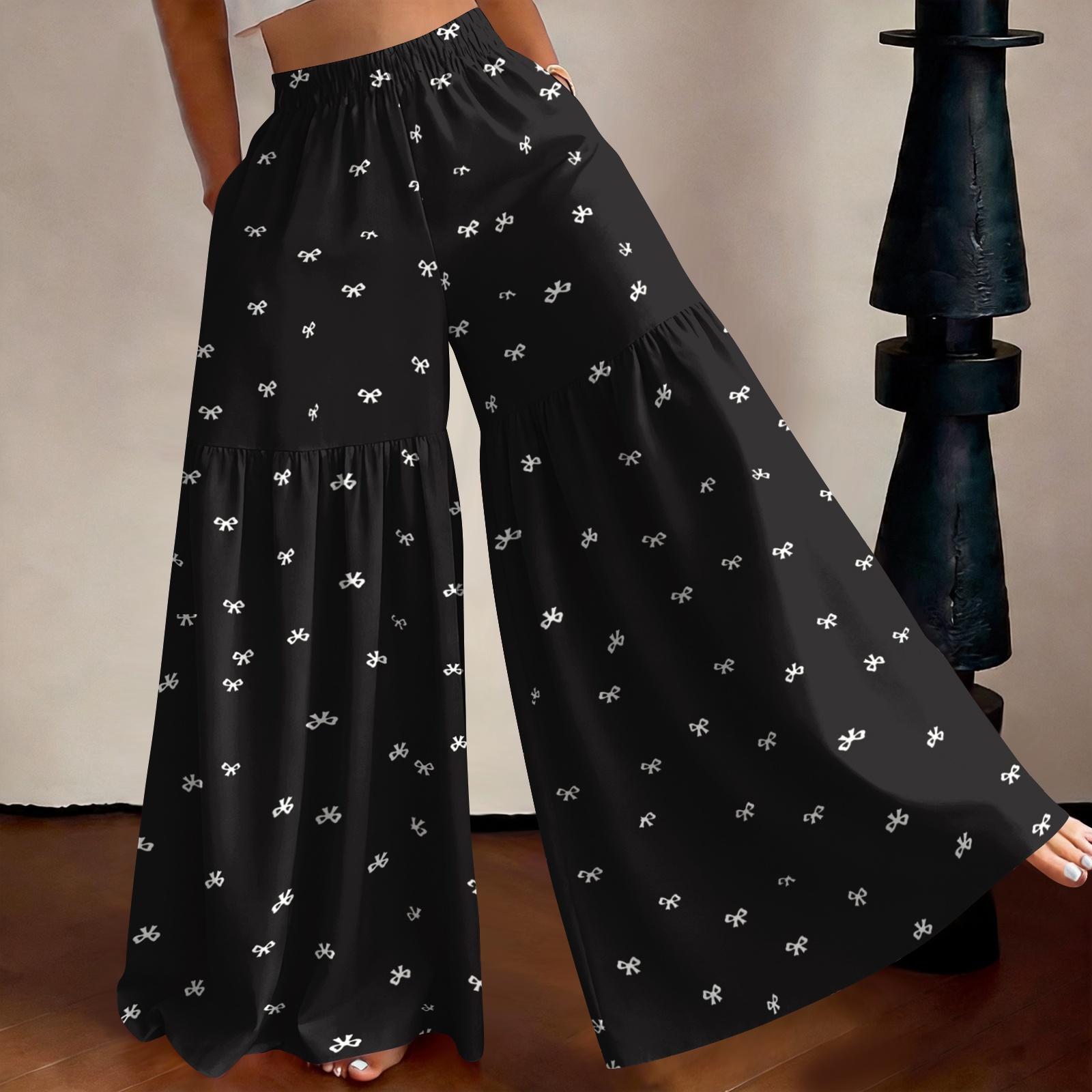 Women s High Waist Wide Leg Pants Loose Fit Lightweight Flowing Printed Casual Trousers Elastic Waistband Palazzo Pants L
Women s High Waist Wide Leg Pants Loose Fit Lightweight Flowing Printed Casual Trousers Elastic Waistband Palazzo Pants L