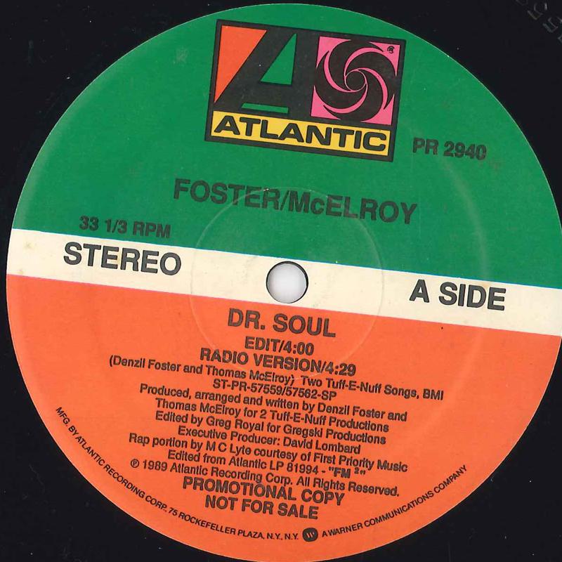 12inch Record FOSTER MCELROY Dr. Soul PR2940PROMO ATLANTIC 1989 US Rap HipHopRB Used
12inch Record FOSTER MCELROY Dr. Soul PR2940PROMO ATLANTIC 1989 US Rap HipHopRB Used