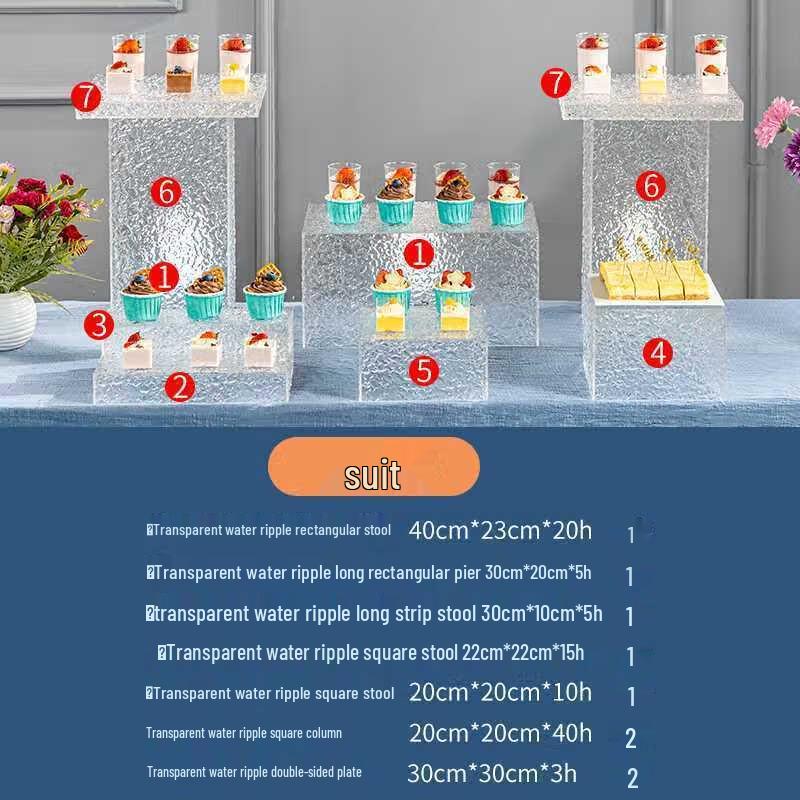 Elegant Acrylic Water Ripple Dessert Display Stand
Elegant Acrylic Water Ripple Dessert Display Stand
