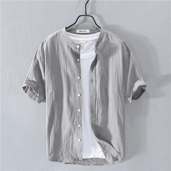 Мужская рубашка из хлопка и льна в стиле ретро с воротником-стойкой и коротким рукавом, лето 2021 г. 2XL
Мужская рубашка из хлопка и льна в стиле ретро с воротником-стойкой и коротким рукавом, лето 2021 г. 2XL