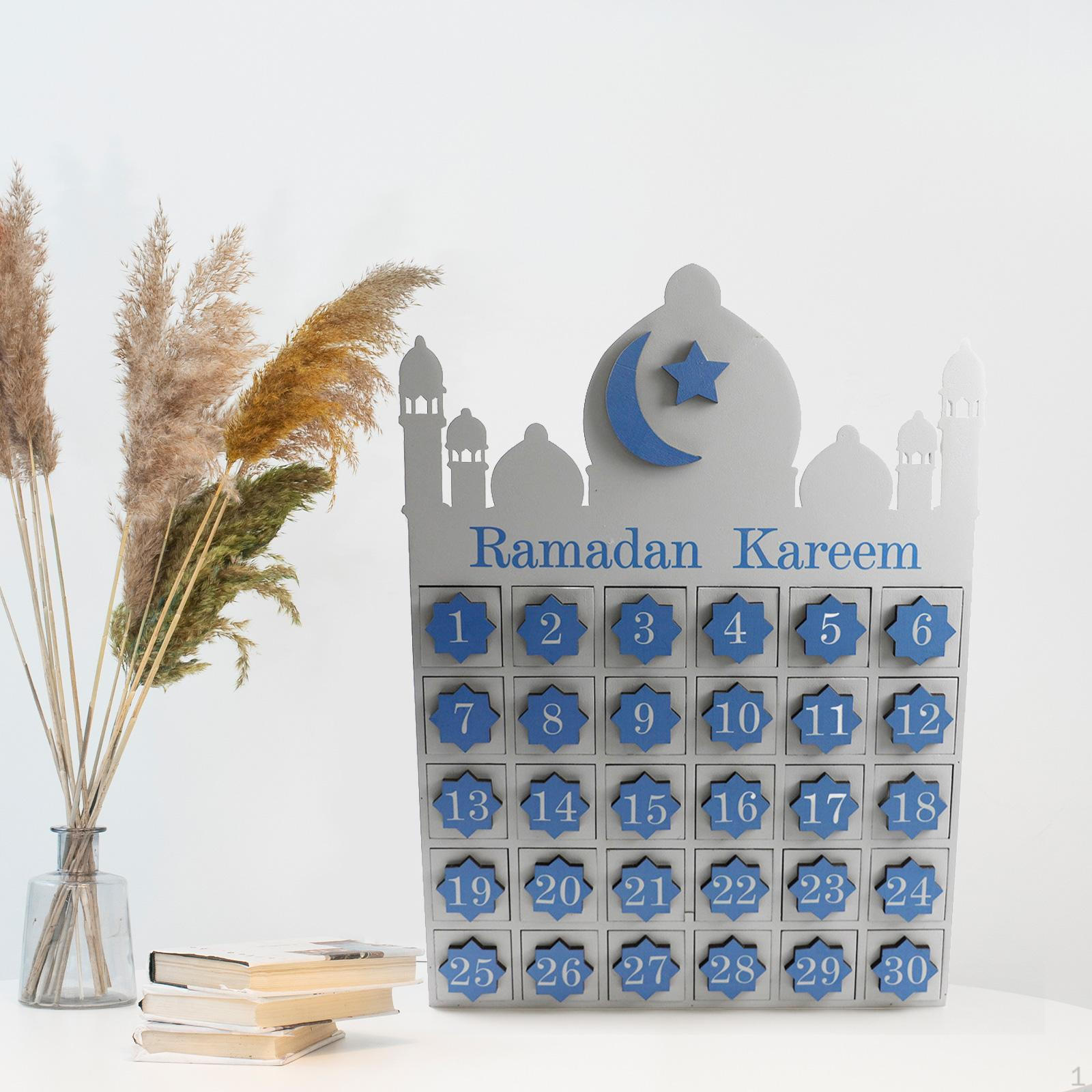 Календарь Ід Мубарак, з 30 маленькими шухлядами, Декор White and Blue
Календарь Ід Мубарак, з 30 маленькими шухлядами, Декор White and Blue