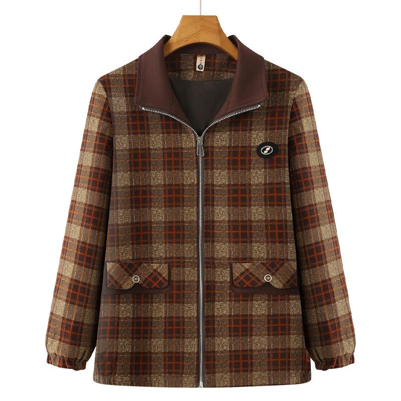 Spring Plaid Jacket for Middle-Aged and Elderly Women: Casual Mother s Top, Grandma s New Style Outerwear 4XL (Recommended 125-140 jin)
Spring Plaid Jacket for Middle-Aged and Elderly Women: Casual Mother s Top, Grandma s New Style Outerwear 4XL (Recommended 125-140 jin)