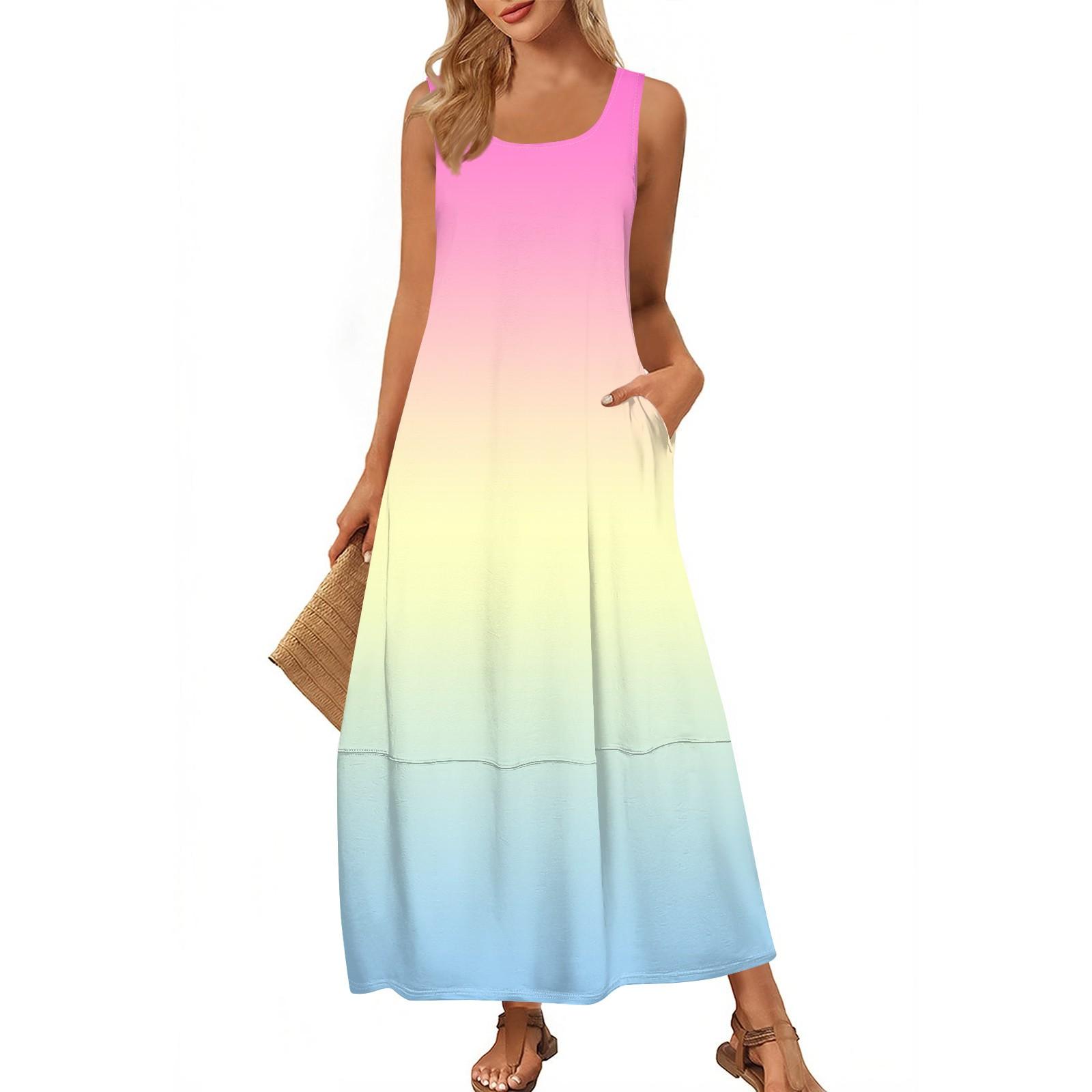 Жіночий повсякденний сарафан максі літня пляжна сукня круглий виріз без рукавів вільний градієнтний принт сарафан XL жовтий
Жіночий повсякденний сарафан максі літня пляжна сукня круглий виріз без рукавів вільний градієнтний принт сарафан XL жовтий