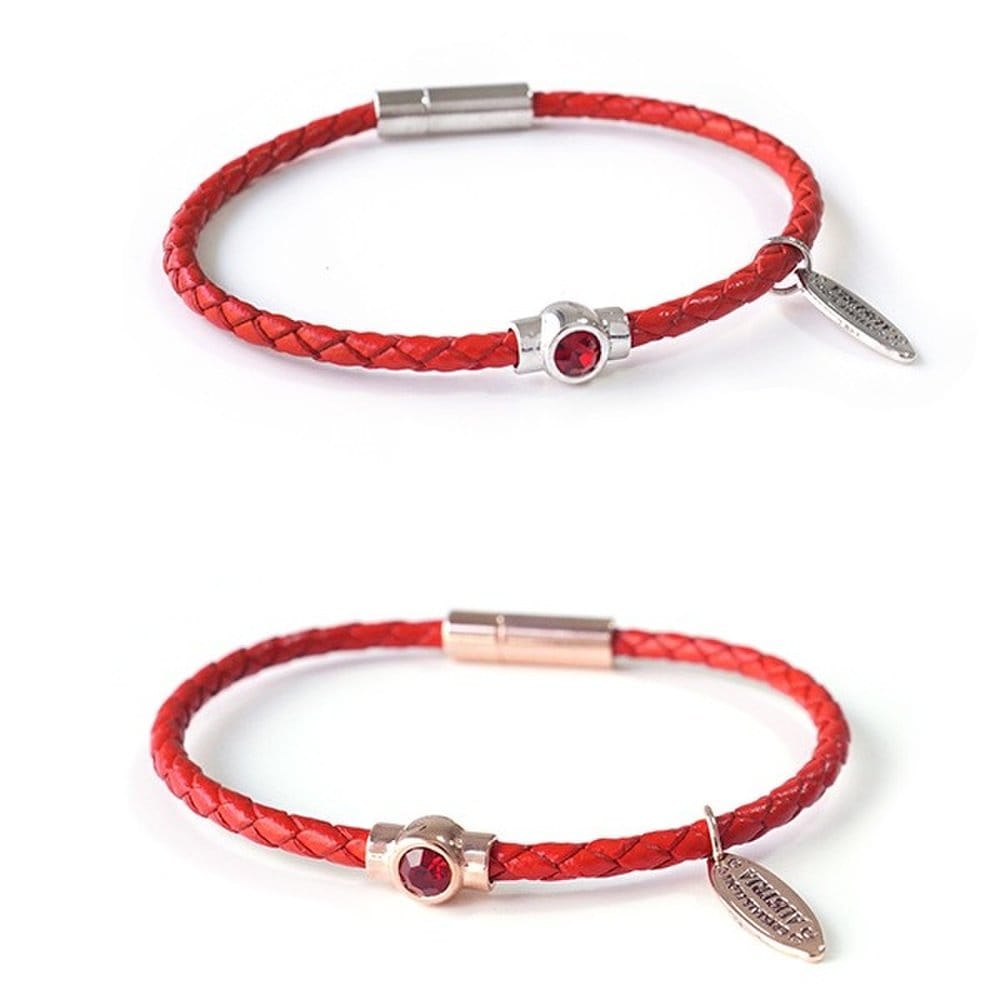 Ruby Austrian Crystal Red Leather Bracelet (2 Types) rose gold
Ruby Austrian Crystal Red Leather Bracelet (2 Types) rose gold