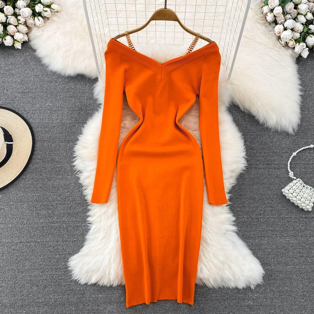 Платье женское в стиле ретро с V-образным вырезом и бретелью-хомутом, приталенное, с длинным рукавом, вязаное платье-основа One Size коралл красный
Платье женское в стиле ретро с V-образным вырезом и бретелью-хомутом, приталенное, с длинным рукавом, вязаное платье-основа One Size коралл красный