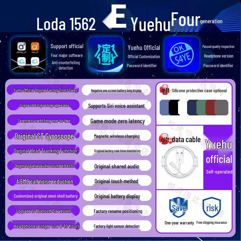 Yuetiger Luo Da 1571AM Навушники Bluetooth 5-го покоління 1562AE для Apple
Yuetiger Luo Da 1571AM Навушники Bluetooth 5-го покоління 1562AE для Apple