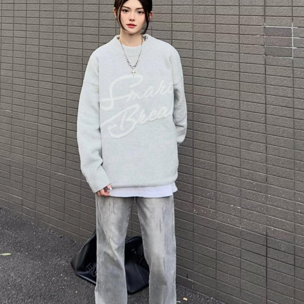 Trendy Loose-Fit Knit Sweater - Casual American High Street Style for Autumn/Winter Large
Trendy Loose-Fit Knit Sweater - Casual American High Street Style for Autumn/Winter Large